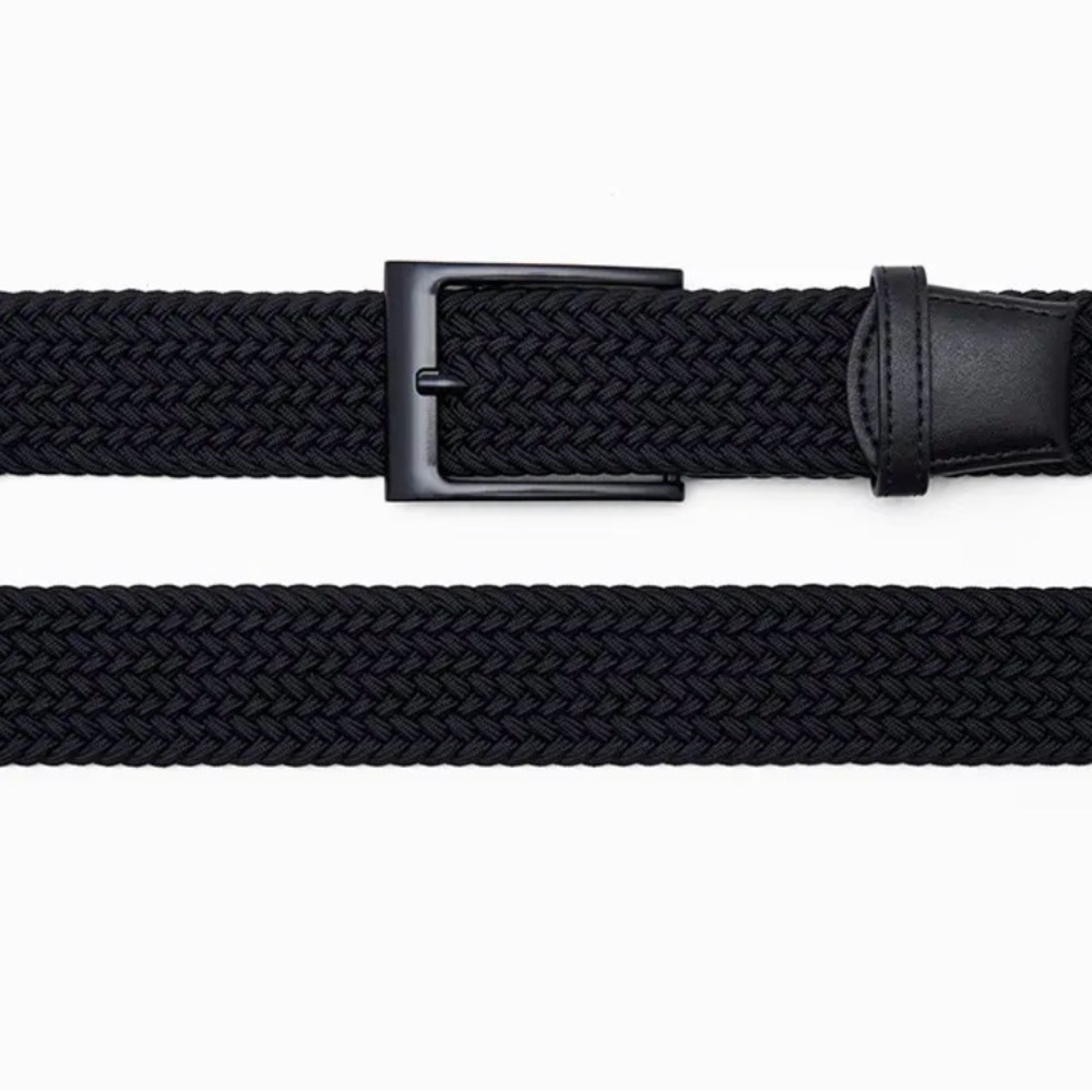 Men's Black Woven Belt - Picture 2 of 3